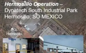 A collage of photos with the words " prosillo operation-prosa tech south industrial park, prosello, só mexico ".