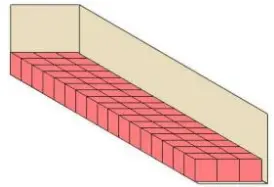 A drawing of a brick bench with pink bricks.